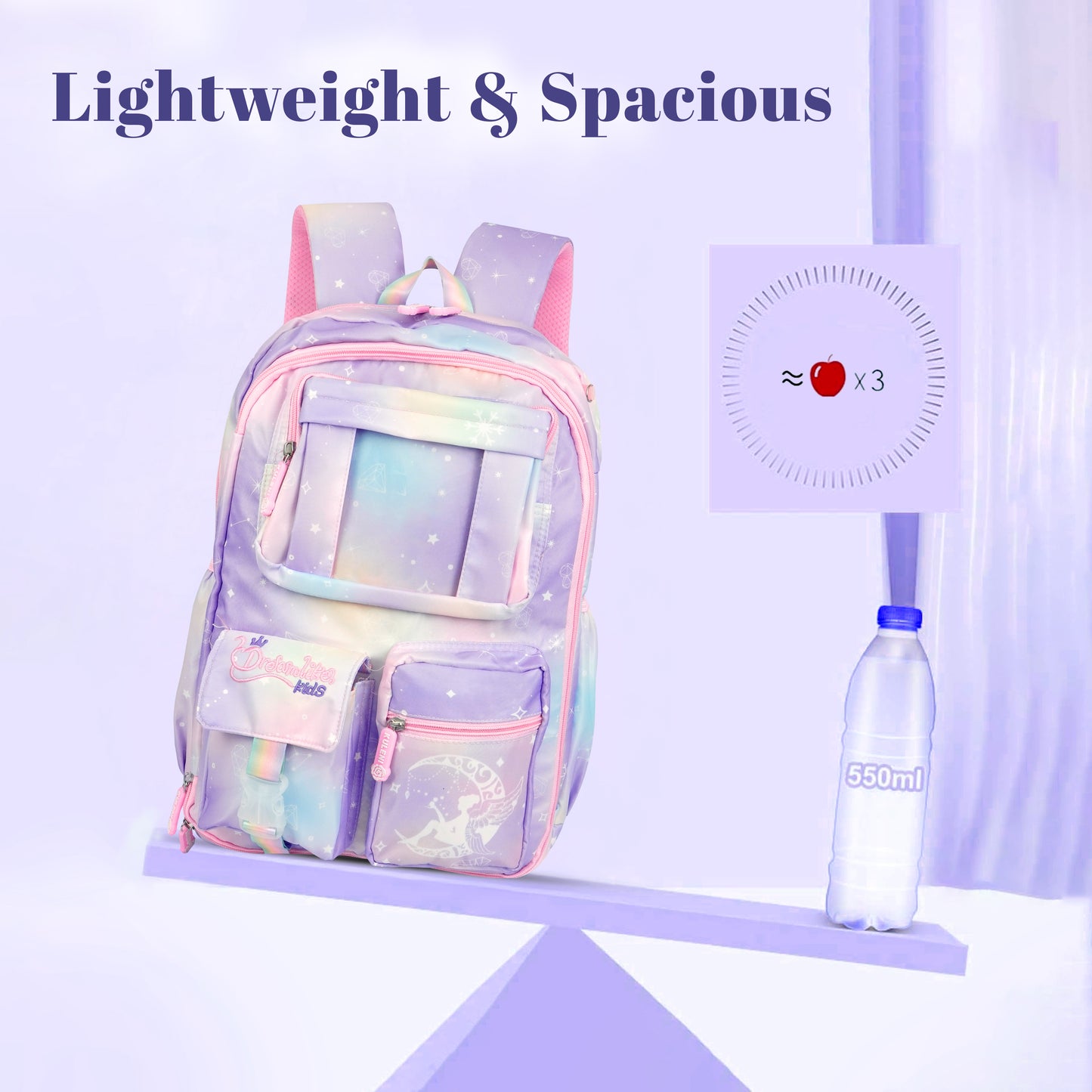 Storite School Backpacks for Girls Stylish Bags for Girls Kids 7-12 Years Old Cartoon Water Resistant Backpack Durable Burden Relief School Bag Birthday Gift
