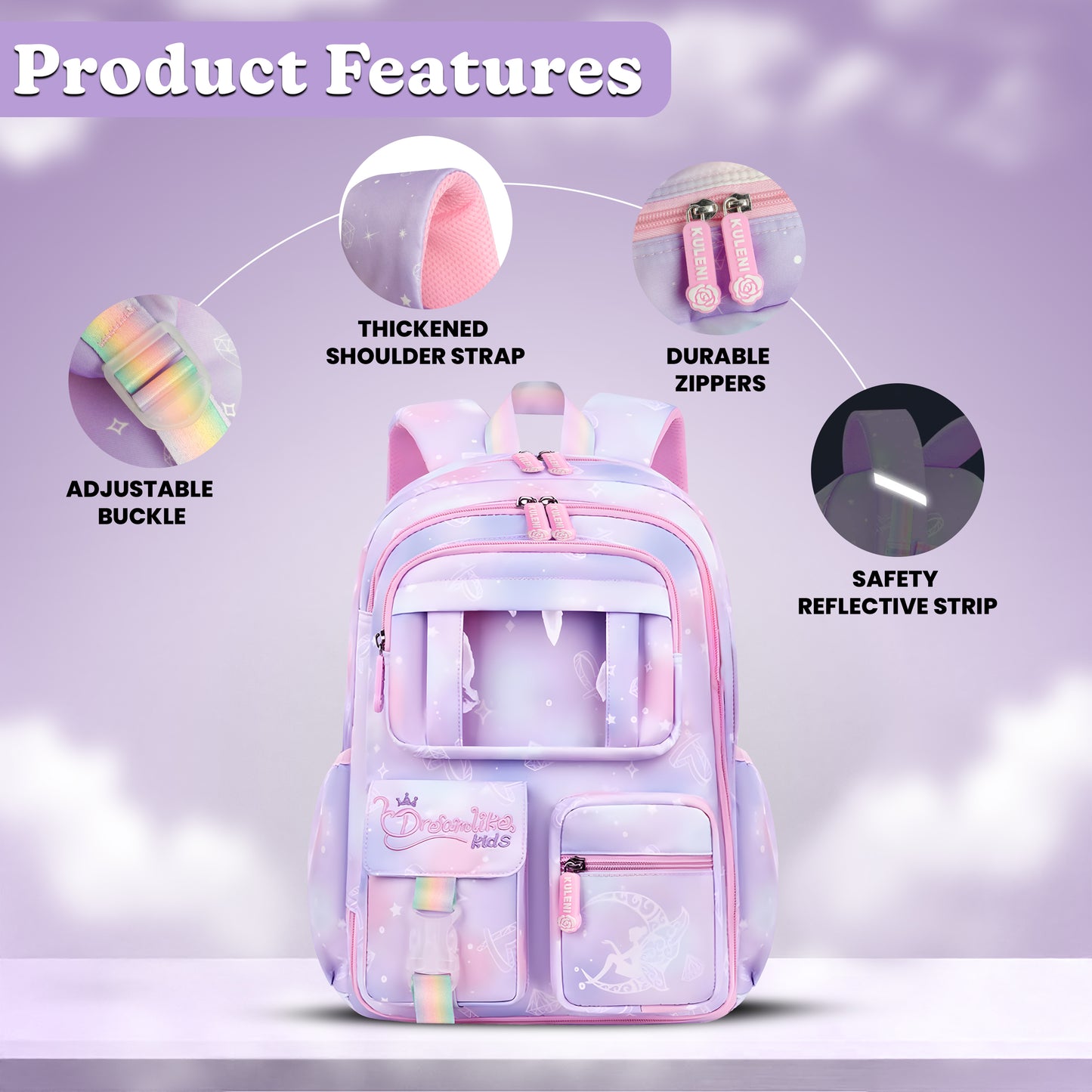 Storite School Backpacks for Girls Stylish Bags for Girls Kids 7-12 Years Old Cartoon Water Resistant Backpack Durable Burden Relief School Bag Birthday Gift