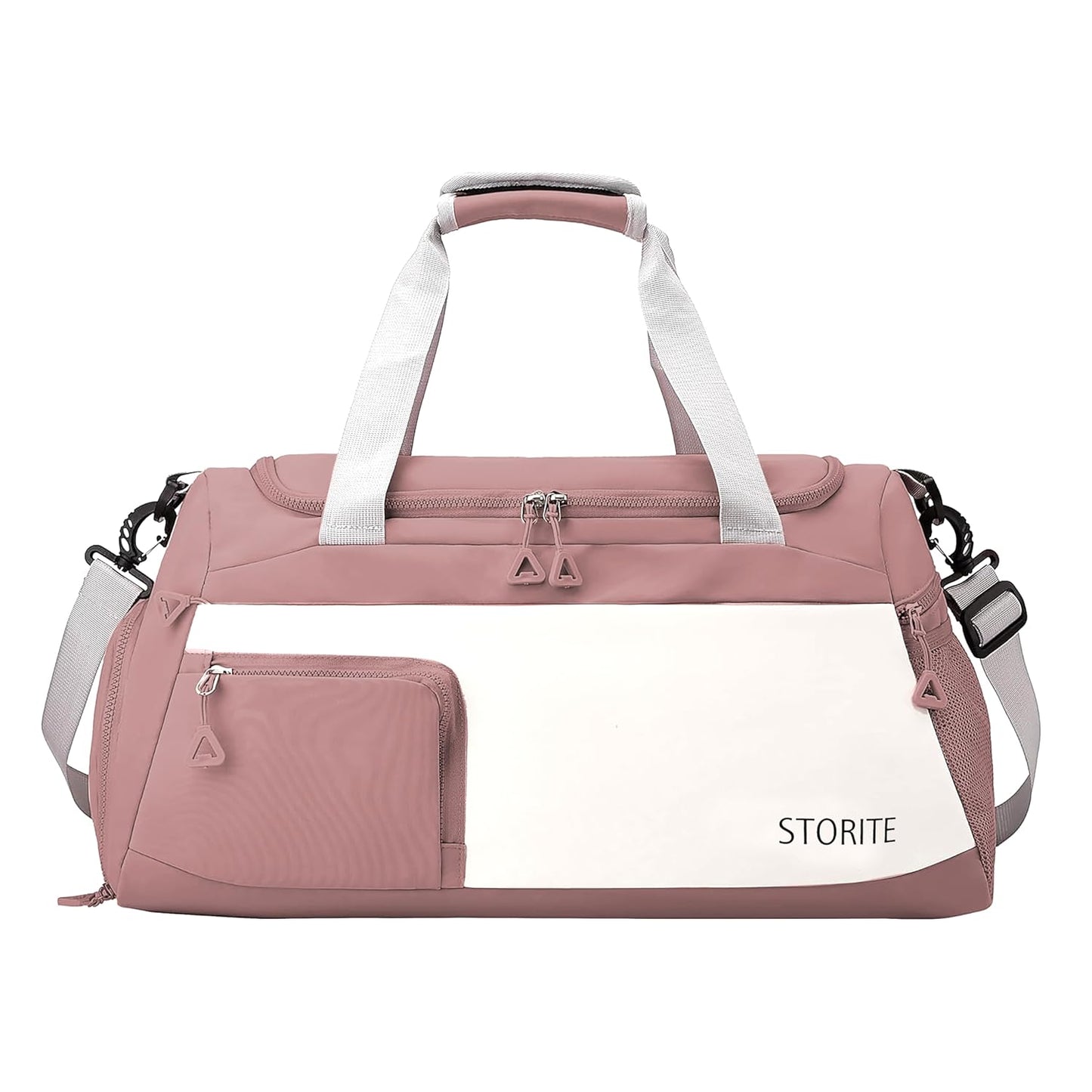 Storite 50 CM Nylon Travel Duffle Bag with Wet Pocket & Shoe Compartment for Women - Deep Pink
