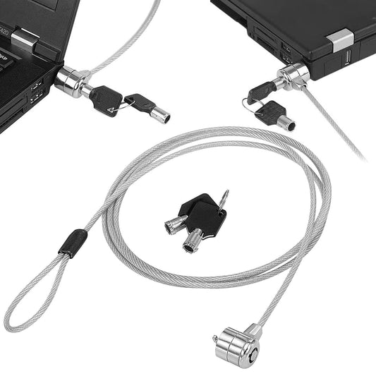 Storite 2M Security Lock for ThinkPad Laptops | Durable Alloy Cable with Key Lock System and 2 Keys | Anti-Theft Protection, Silver