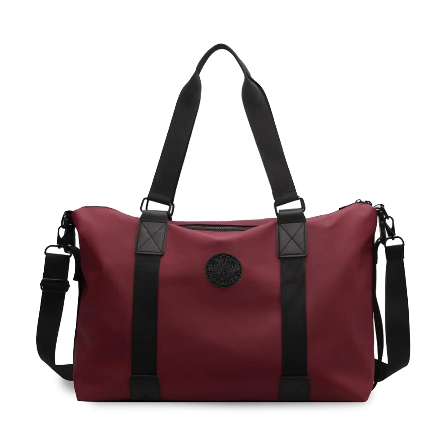 Storite Nylon 35 cm Women's Travel Duffle Bag with Wet Pocket, Trendy Weekender Shoulder Bag - Red Wine