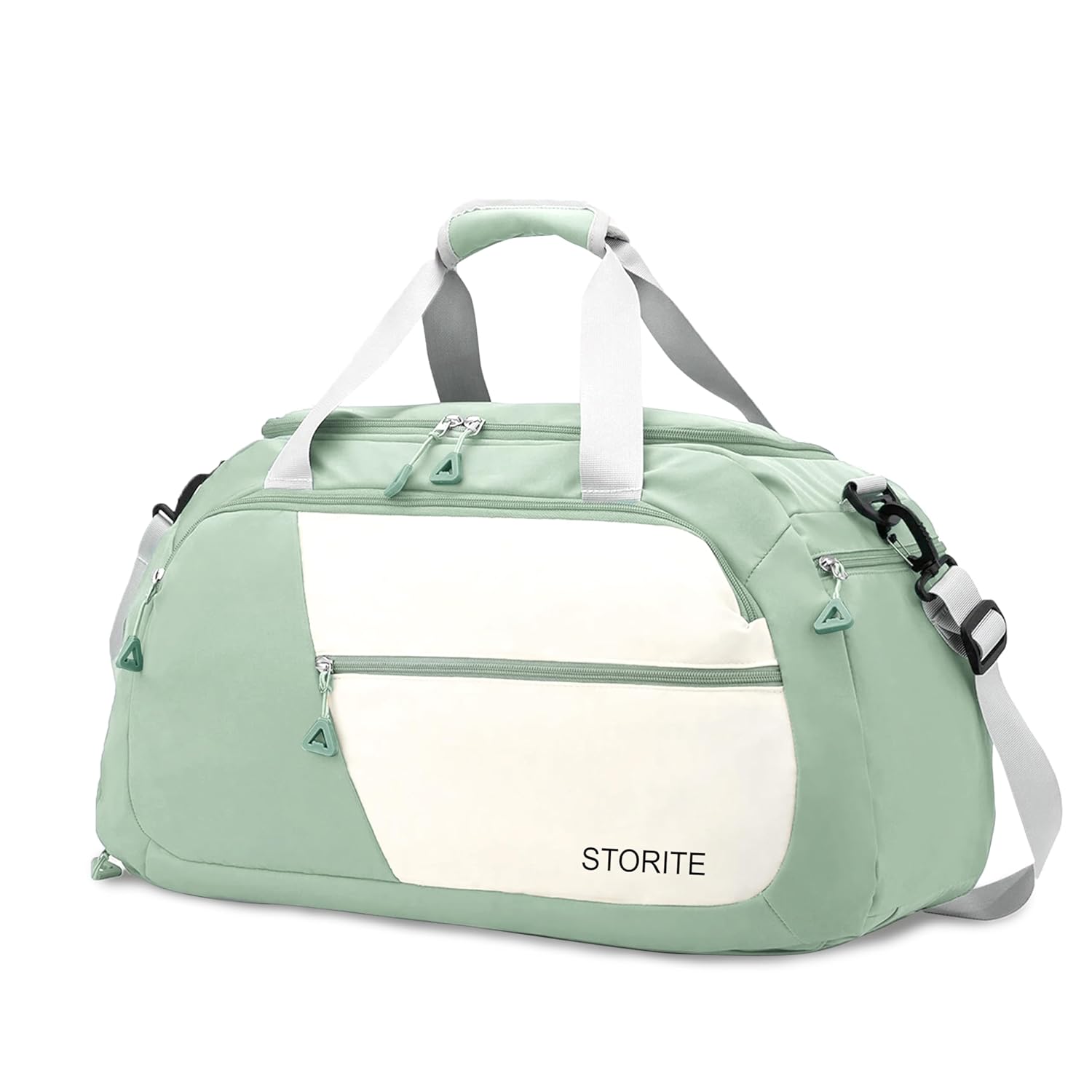 Storite Nylon Travel Duffle Bag with Shoe Compartment, 54 CM Pista Green