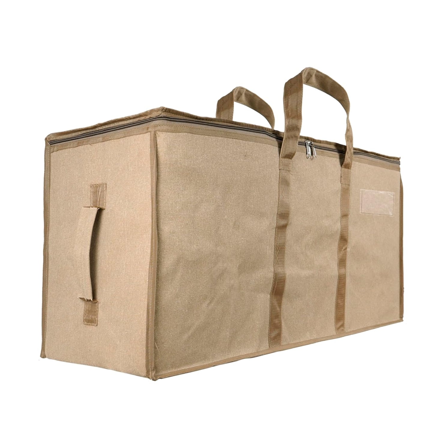 Storite Multi-Purpose Heavy Duty 90L Canvas Underbed Storage Bag - Moisture Proof, Jumbo Size for Toys, Blankets, Paper, and Clothes - Cream