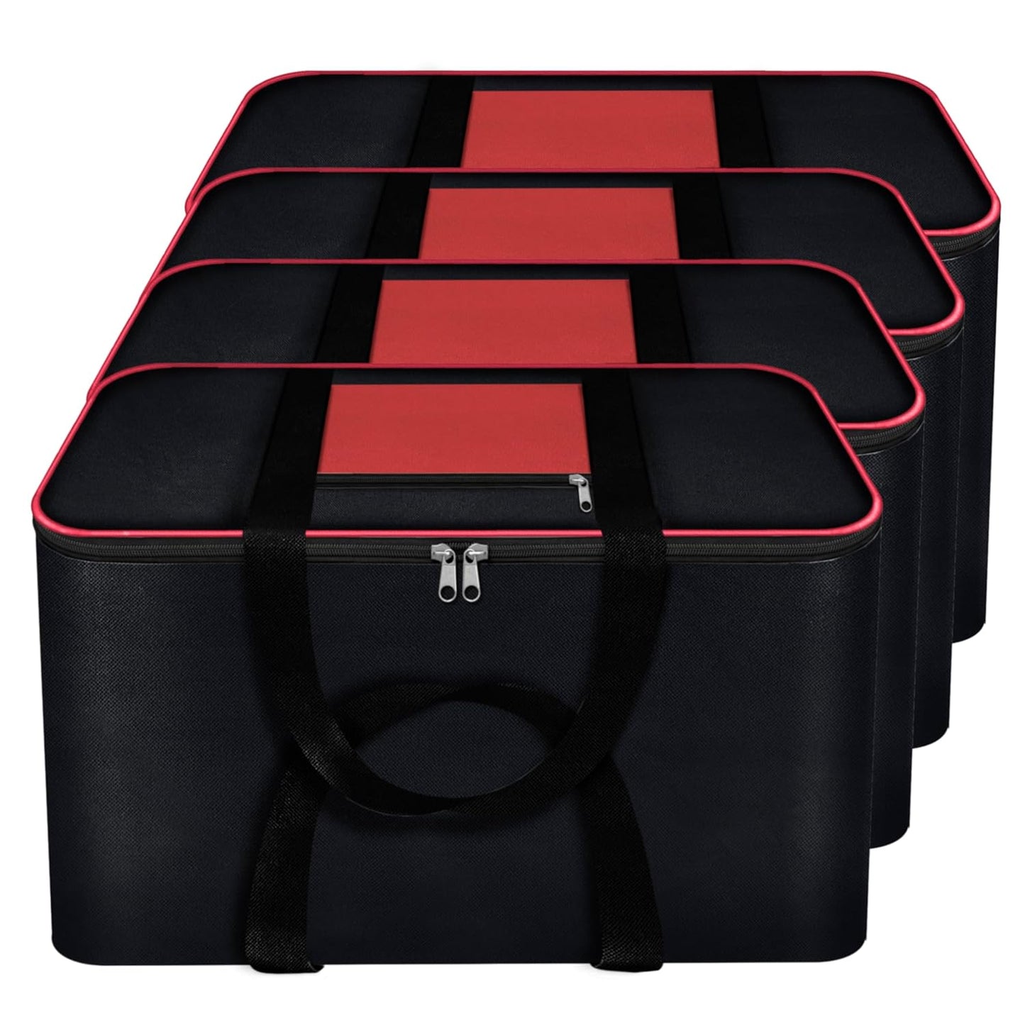 Storite 4 Pack Rectangular Nylon Underbed Storage Bags - Moisture-Proof, Large Size - Black