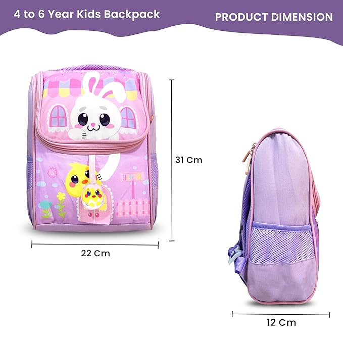 Storite Pink Rabbit Backpack for Girls - Durable & Stylish Kids' School Bag