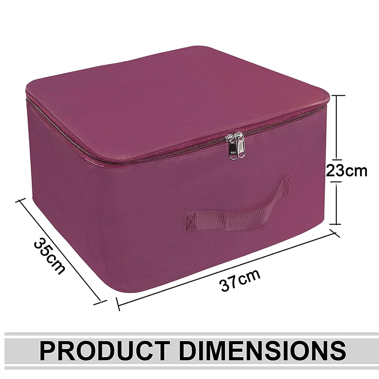 Storite 2 Pack Nylon Underbed Wardrobe Storage Bags - Moisture-Proof Cloth Organizer with Zipper & Handle - Magenta