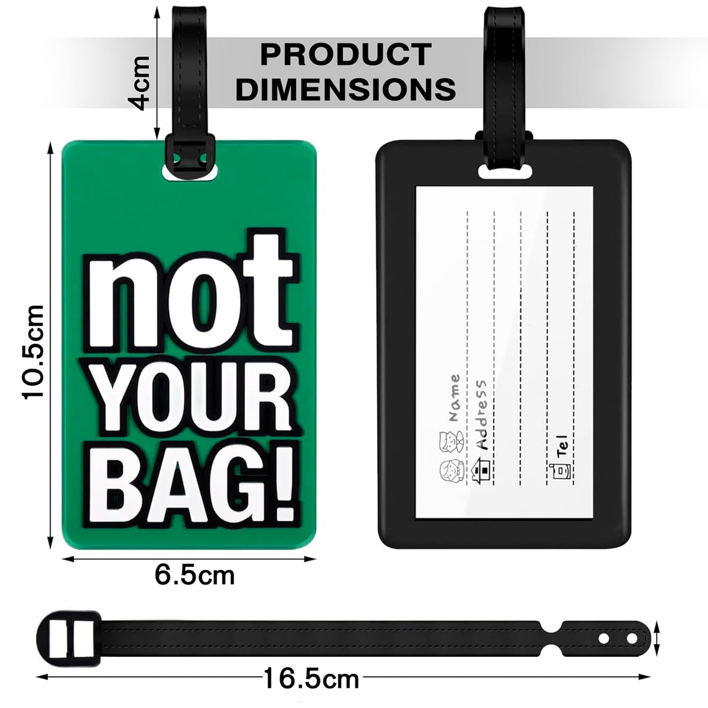 Storite Multicolour Luggage & Bag ID Tags - Pack of 4 - Multicolour