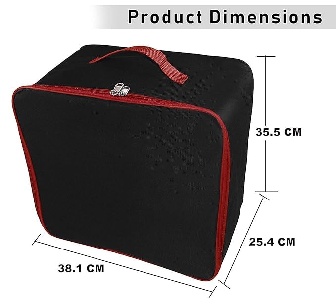 Storite 2 Pack Nylon Wardrobe Bag Underbed Moisture Proof Cloth Storage Organizer, Storage box for Clothes Saree Bags with Zippered Closure & Handle - (Black, 38.1x35.5x25.4 cm)