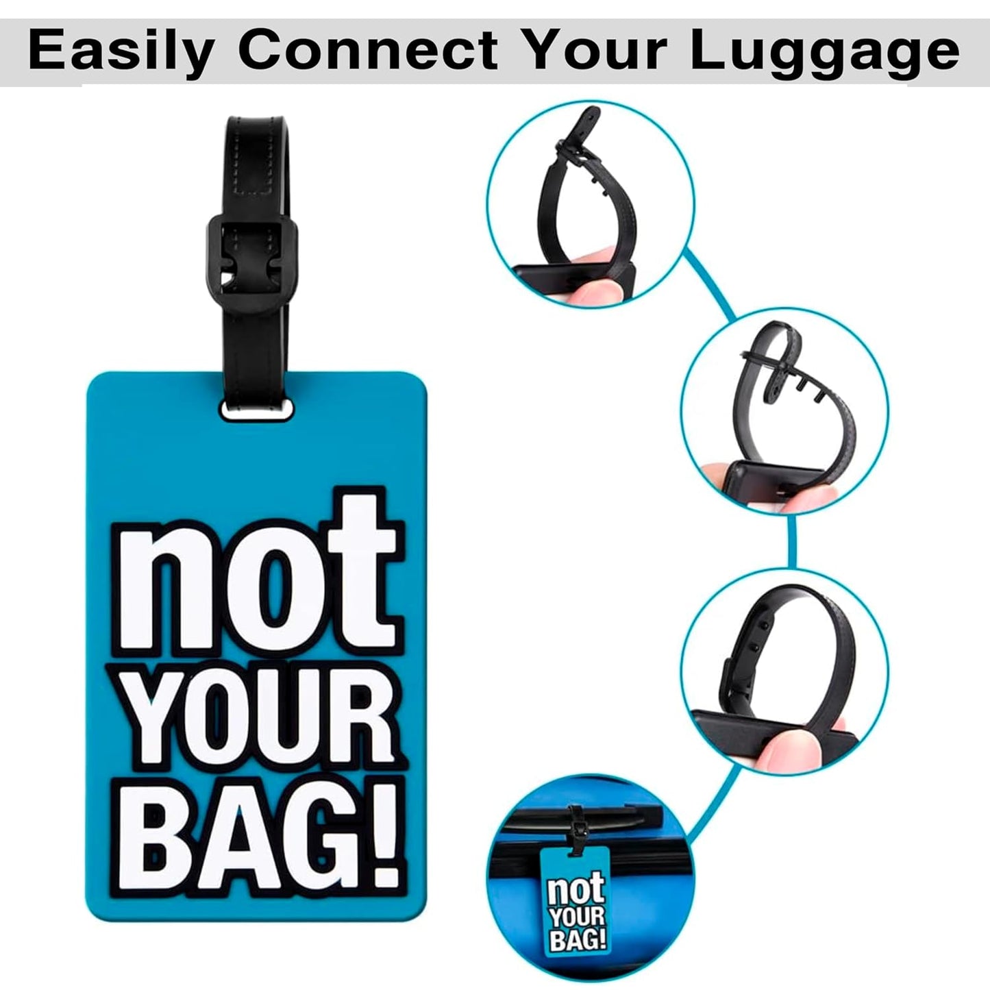 Storite Multicolour Luggage & Bag ID Tags - Pack of 4 - Multicolour