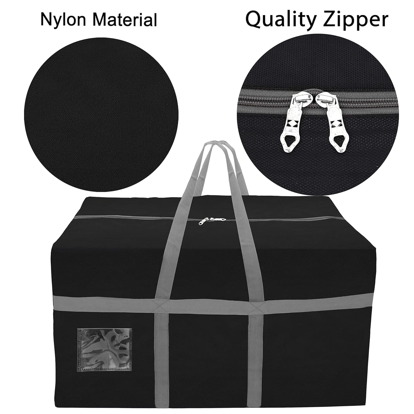Storite 128L Extra Large Nylon Storage Bag with Handles – Black