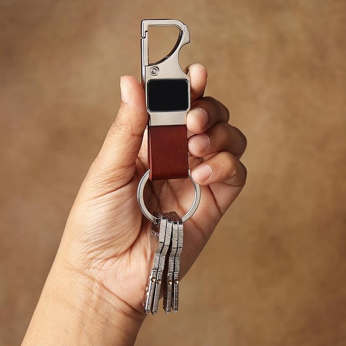 Storite Spring Snap for Keychain | Quick Links Safety Chain | Rigging Accessories Tool | Key Ring Hook | Keychain for Men & Women - Brown