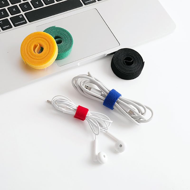 Storite 100 Piece Cable Organizer Hook & Loop Tape-Wire/Cord Holder Management Strap-Reusable Hook & Loop Ties for PC, TV, Desk, WFH Accessories (6 inch,Multi Colour)
