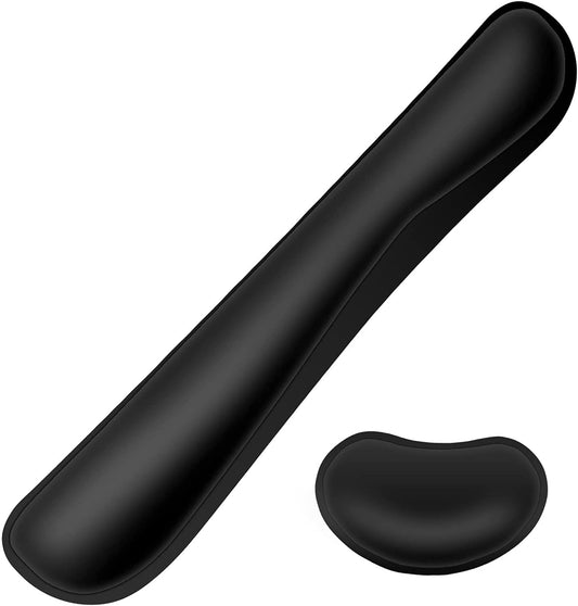 Storite Wrist Rest Pad, Mouse Wrist Cushion Support for Office Upgrade Enlarge Memory Foam Set Keyboard for Computer, Laptop, Mac; Comfortable, Lightweight for Easy Typing Pain Relief -Black