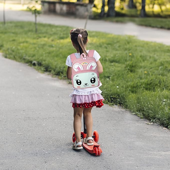 Storite Kids' Pink Rabbit Backpack - Cute, Water-Resistant & Durable School Bag for Girls