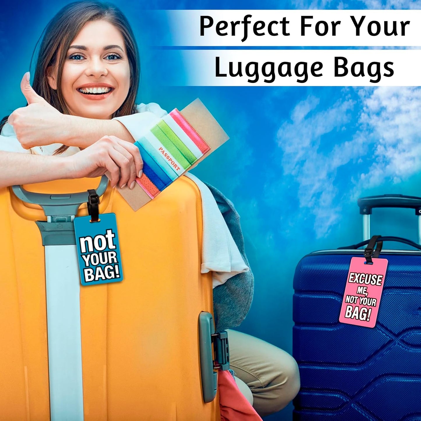 Storite Multicolour Luggage & Bag ID Tags - Pack of 4 - Multicolour