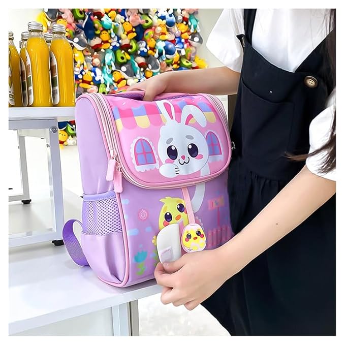 Storite Pink Rabbit Backpack for Girls - Durable & Stylish Kids' School Bag