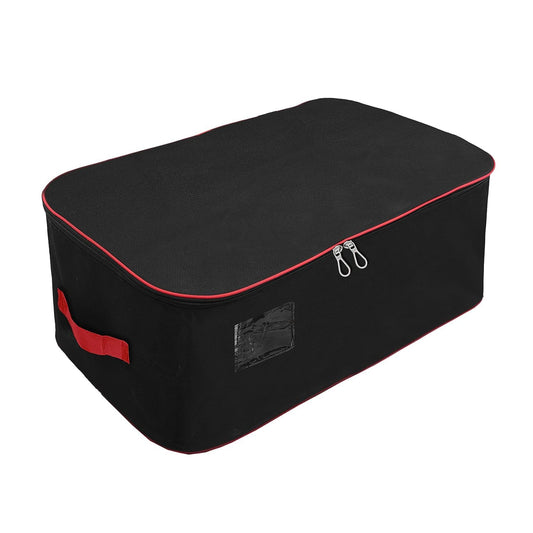 Storite Nylon Extra Large Size 129 L Multipurpose Heavy Duty Moisture Proof Storage Bag for Clothes/Toys/Stationery/Blankets/Paper Rectangular(Red-Black, 78x46x36 cm)