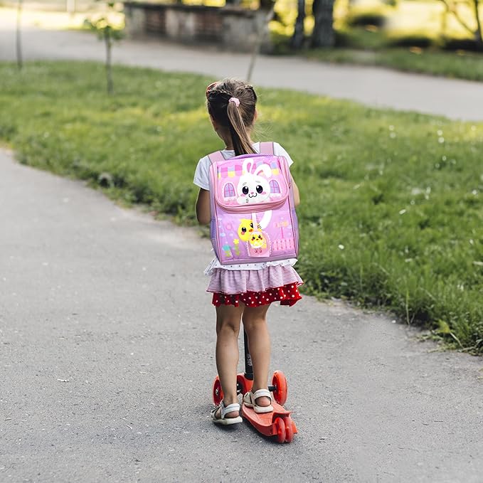 Storite Pink Rabbit Backpack for Girls - Durable & Stylish Kids' School Bag