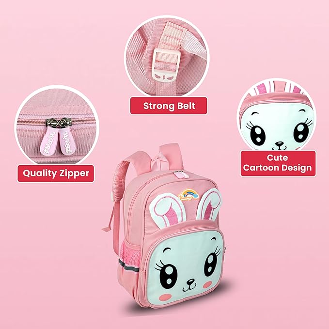 Storite Kids' Pink Rabbit Backpack - Cute, Water-Resistant & Durable School Bag for Girls