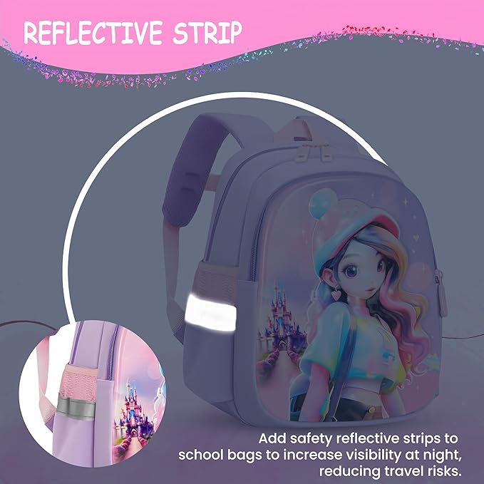 Storite Anime Girl Kids Backpack, Water-Resistant & Durable - Ages 2-4