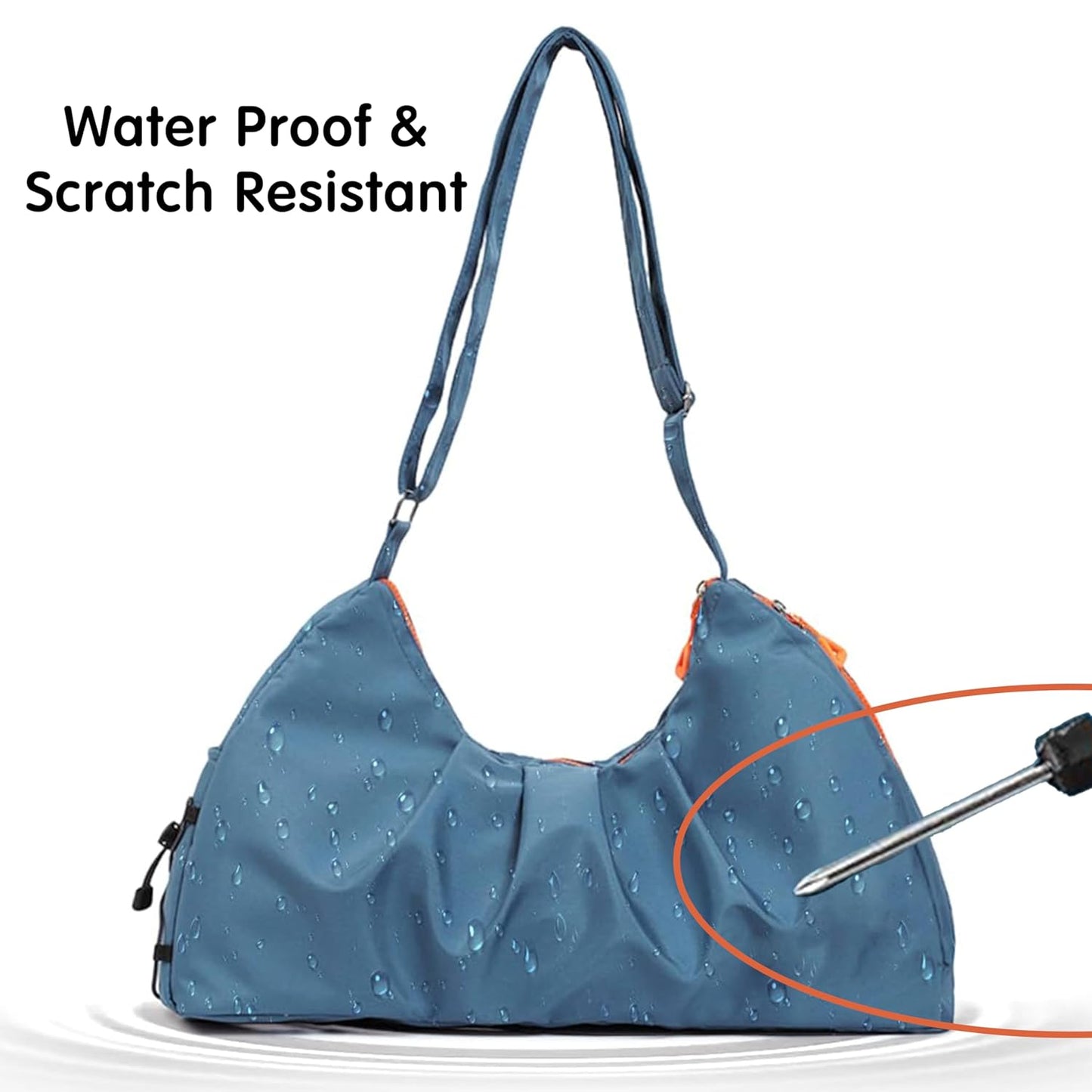 Storite Nylon 51 Cm Imported Multi Purpose Travel Duffle Bag for Women with Dry and Wet Pocket, Lightweight Waterproof Backpack Carry Luggage Bag with Shoe Compartment (Blue, 51 x 17 x 32 cm)