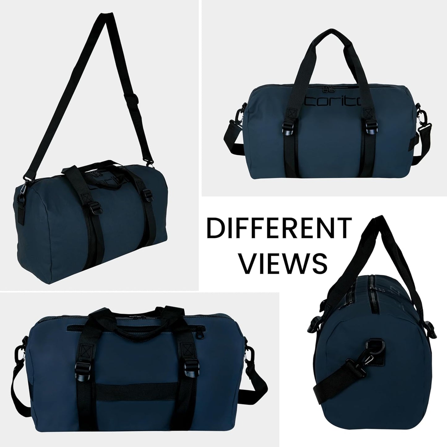 Storite Nylon 43 Cm Imported Multi Purpose Travel Duffle Bag for Women with Dry and Wet Pocket, Lightweight Waterproof Backpack Carry Luggage Bag (Blue, 43 x 20 x 24 cm)