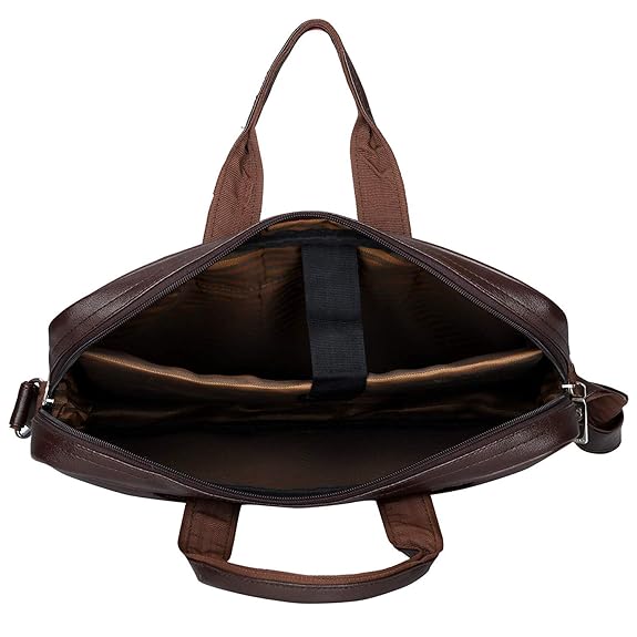 Storite PU Leather Expanded 14 Inch Laptop Shoulder Messenger Sling Office Business Travel Bag for Men & Women