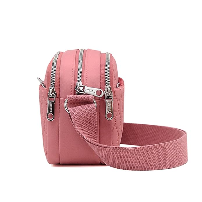 Storite Women's Lightweight Crossbody Small Shoulder Bag Cell Phone Purses, Faux Leather Sling Type Bag With Adjustable Strap - (Pink,22x11x15 Cm)