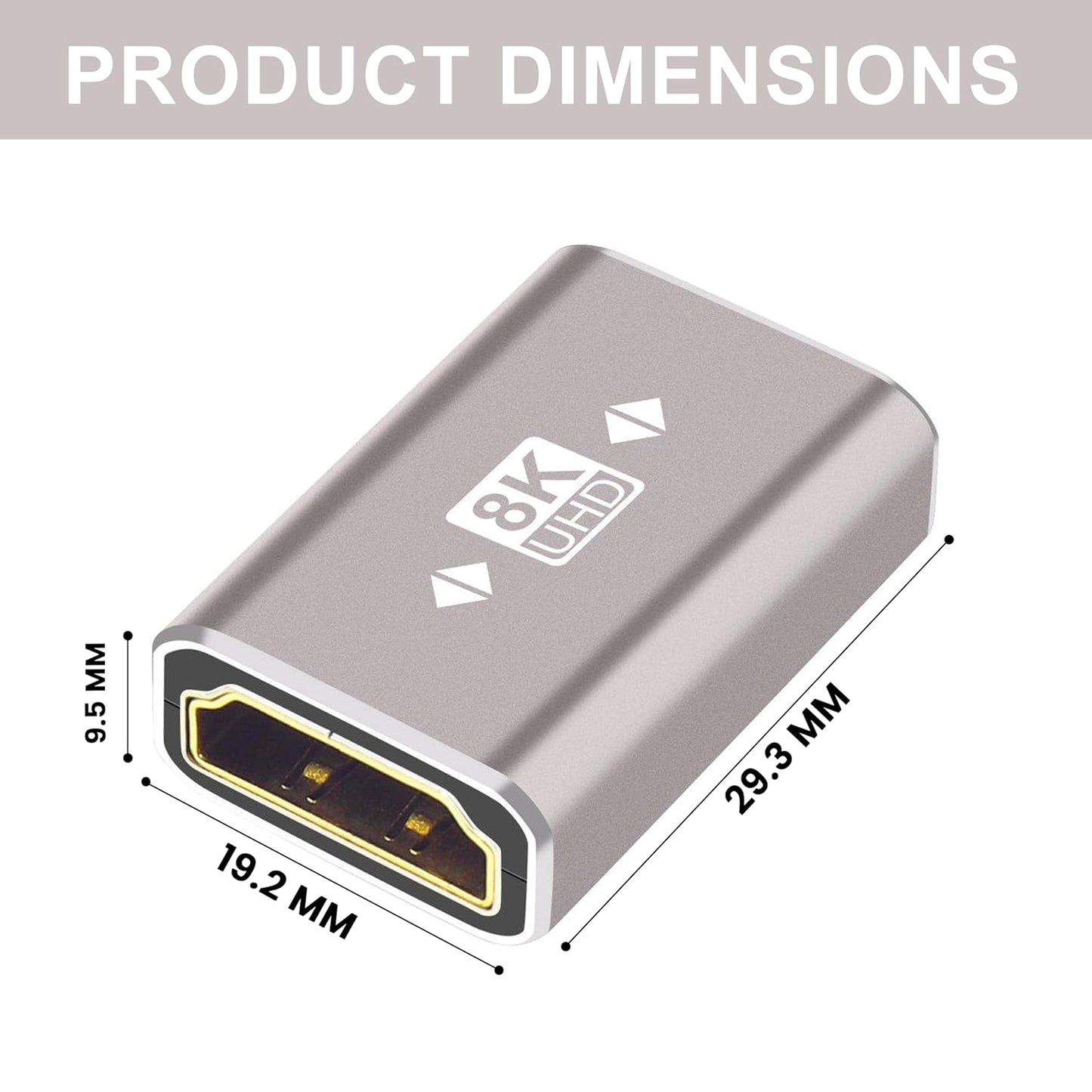 Storite 8K HDMI Coupler - Female to Female Adapter, 3D 8K@60Hz 4K@144Hz HDMI 2.1 Connector, HDMI Extender, Compatible with HDTV, Laptop, Monitor, Projector, Gaming Console