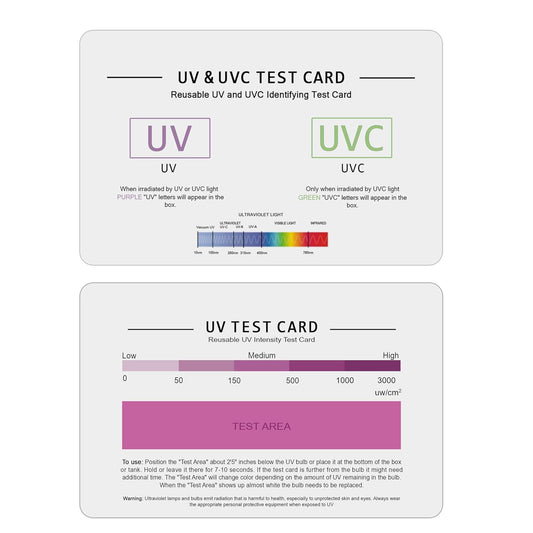Storite UV & UVC Test Card & UV Intensity Test Card | 3-in-1 UV Test Card | UVA & UVC Light Identifying Card | UV Bulb & LED Intensity Reading Card | UV Dosage Indicator Card | UVB Tester