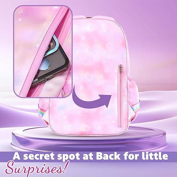 Storite School Backpacks for Girls Stylish Bags for Girls Kids 7-12 Years Old Cartoon Water Resistant Backpack Durable Burden Relief School Bag Birthday