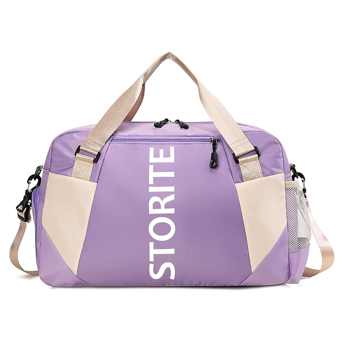 Storite Nylon 47 Cm Imported Travel Duffle Bag Stylish Weekender Overnight Luggage Bag for Women Purple
