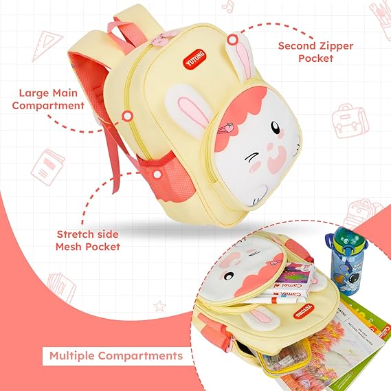 Storite Bunny Design Kids Backpack – Cute & Lightweight School Bag for Preschool & Kindergarten