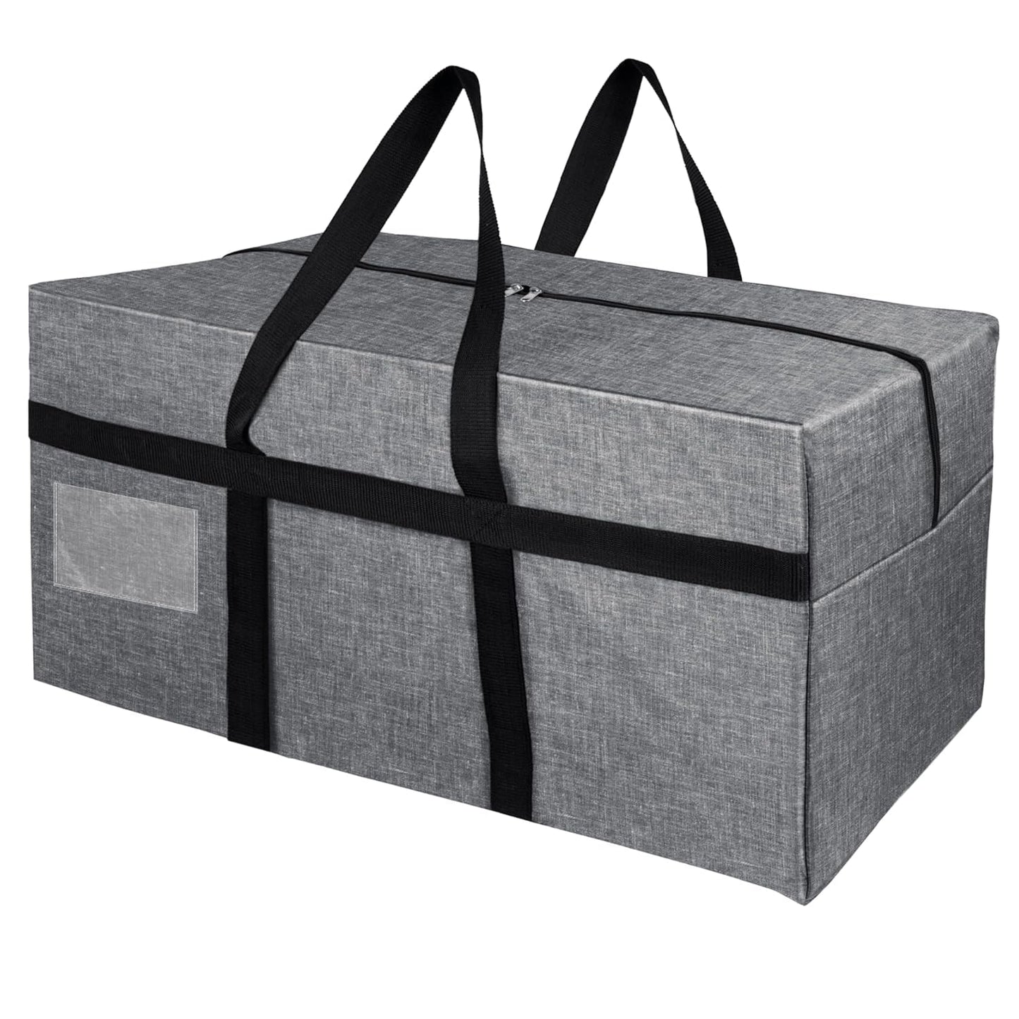 Storite Extra Large 128 L Fabric Moisture Proof Multipurpose Heavy Duty Storage Bag for Toys/Stationery/Blankets/Clothes/Moving Bags With Strong Reinforced Handles Rectangular (Grey,81x40x40 cm)