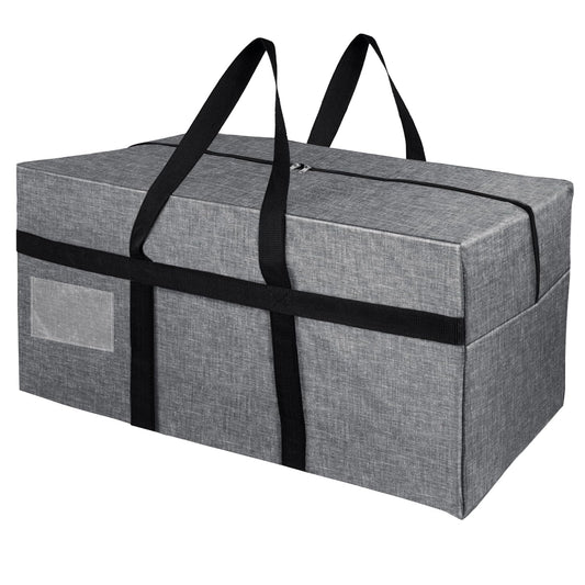 Storite Extra Large 128 L Fabric Moisture Proof Multipurpose Heavy Duty Storage Bag for Toys/Stationery/Blankets/Clothes/Moving Bags With Strong Reinforced Handles Rectangular (Grey,81x40x40 cm)