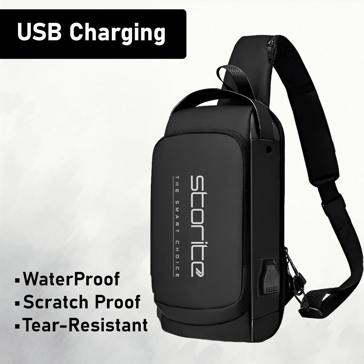 Storite Sling Bag for Men Stylish Crossbody Backpack for Men Women, Anti-Theft Water-resistant Chest Bag, Messenger Bags, Casual Side Shoulder Bag