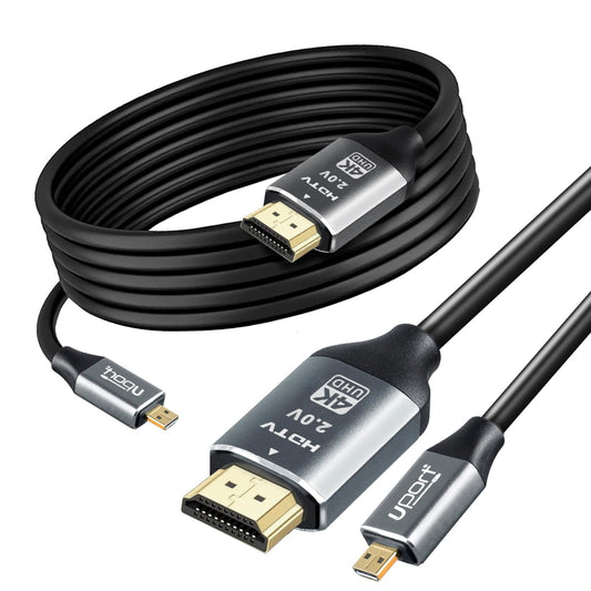 Storite 1.8 Meter Micro HDMI To HDMI 2.0V Cable With High Speed, 4K@60Hz, Compatible with Camera, Laptop, CCTV, Projector, Monitor (6 feet)