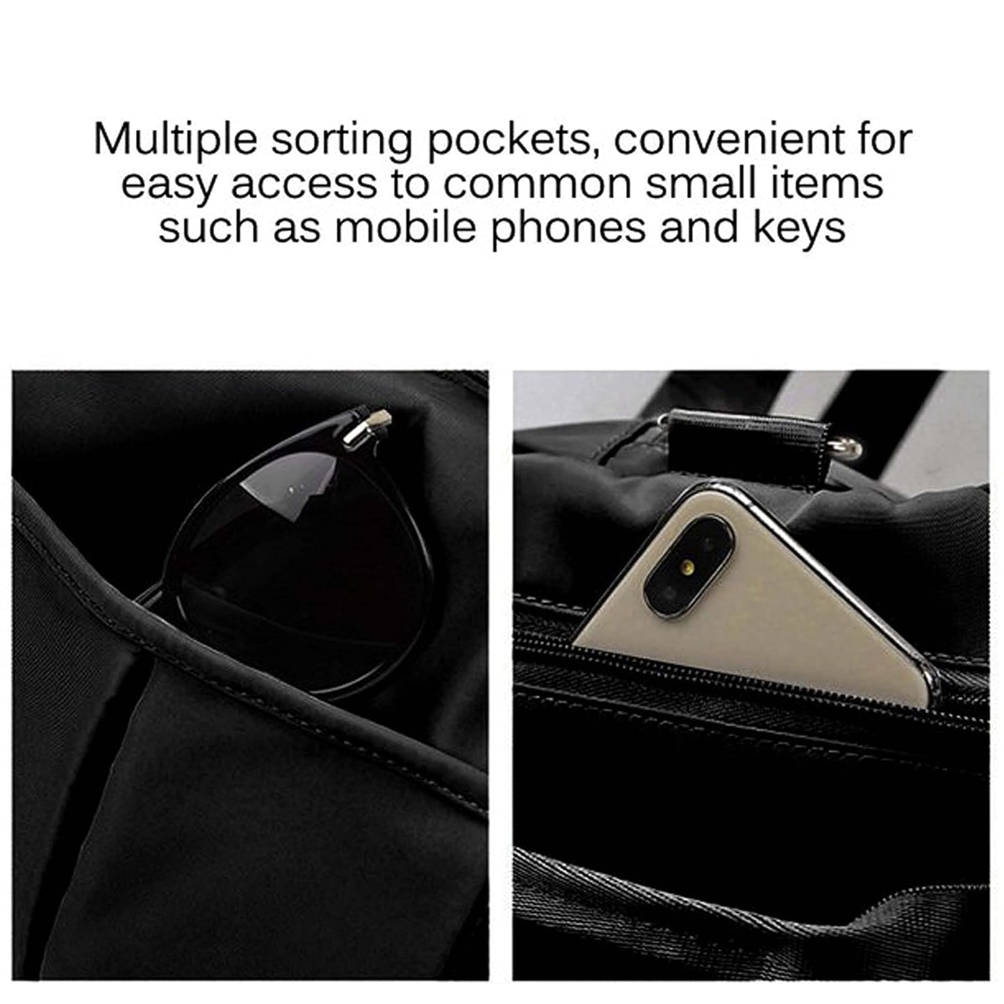 Storite 46 cm Foldable Travel Duffel Bag with Shoe & Wet Compartment - Black