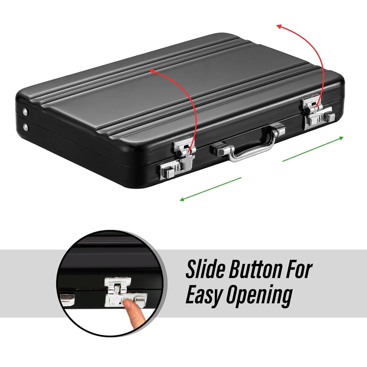 Storite RFID 6-Slot Aluminum Card Holder - Black, Waterproof Wallet for Men & Women