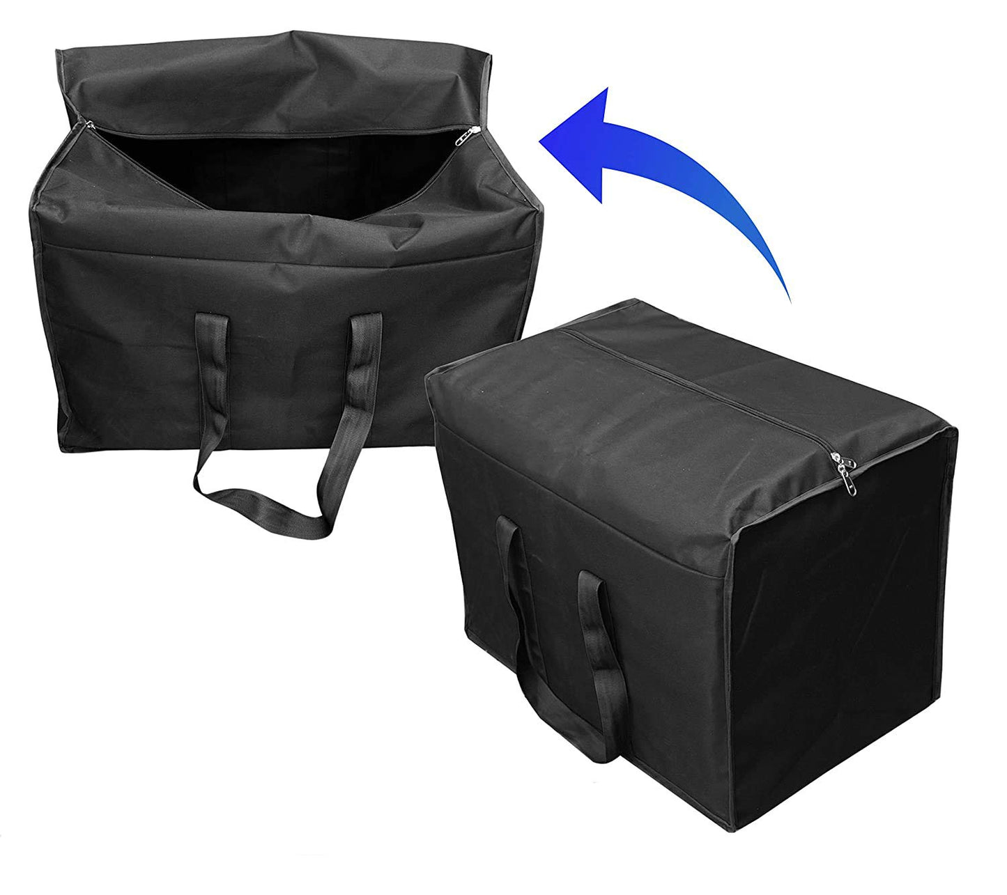 Storite 4 Pack 85L Moisture-Proof Nylon Underbed Storage Bags with Zipper & Handles - Ideal for Clothing, Toys, Stationery - Black