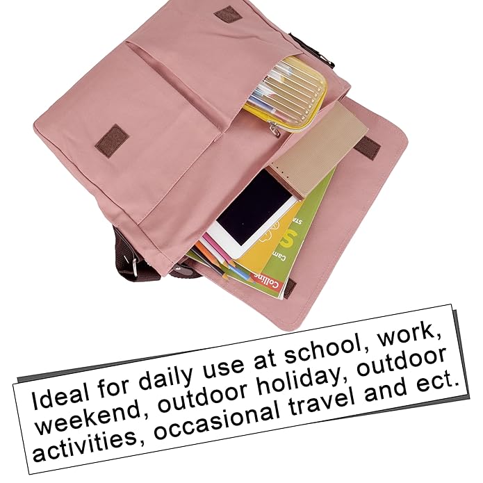 Storite Canvas Sling Cross Body Travel Office Business Satchel Messenger One Side Shoulder Bag for Men & Women