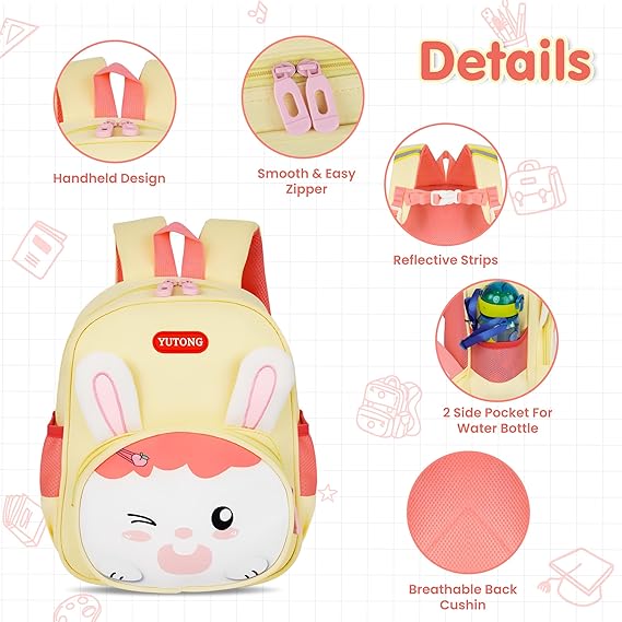 Storite Bunny Design Kids Backpack – Cute & Lightweight School Bag for Preschool & Kindergarten