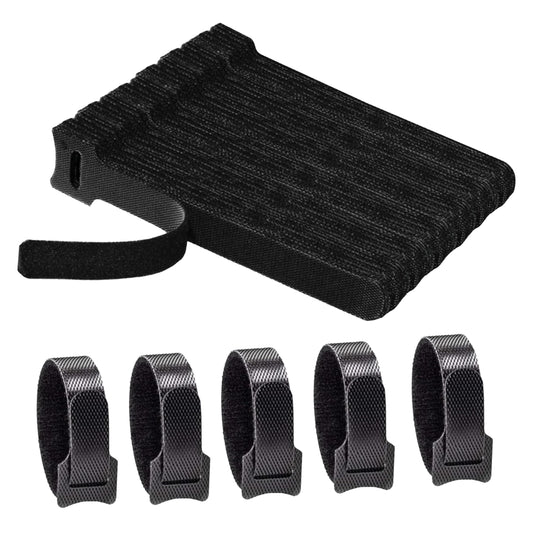 Storite 100 Piece Cable Organizer Hook & Loop Tape-Wire/Cord Holder Management Strap-Reusable Hook & Loop Ties for PC, TV, Desk, WFH Accessories (6 inch,Black)
