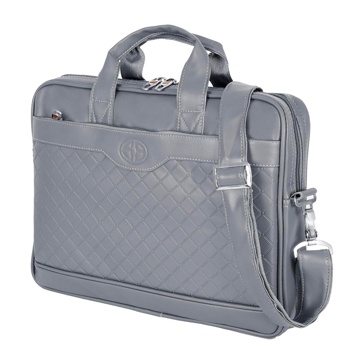Storite Mystic Formal Business Briefcase Bag Crossbody Messenger College Bags For Men Women Tablet Laptop Upto 14 Inch | Handbags with Shoulder Straps -Grey