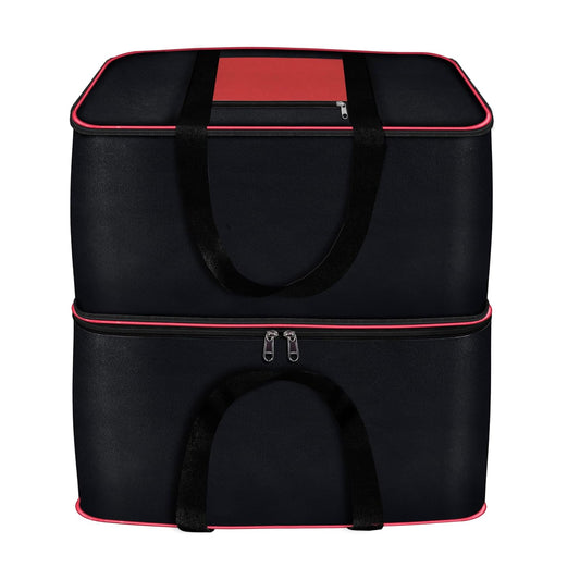 Storite Expandable Moisture Proof Nylon 142 L Heavy Duty Extra Large Size Underbed Storage Bag For Clothes/Blankets/Toys/Stationery Paper (57 x 49 x 51 cm) - Black,Rectangular