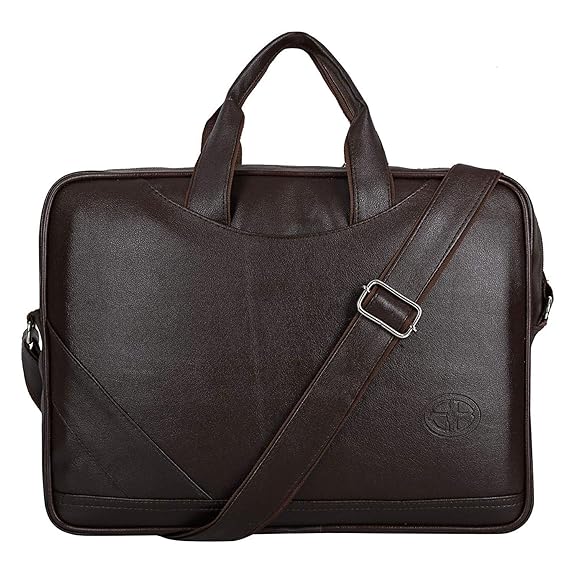 Storite PU Leather Expanded 14 Inch Laptop Shoulder Messenger Sling Office Business Travel Bag for Men & Women