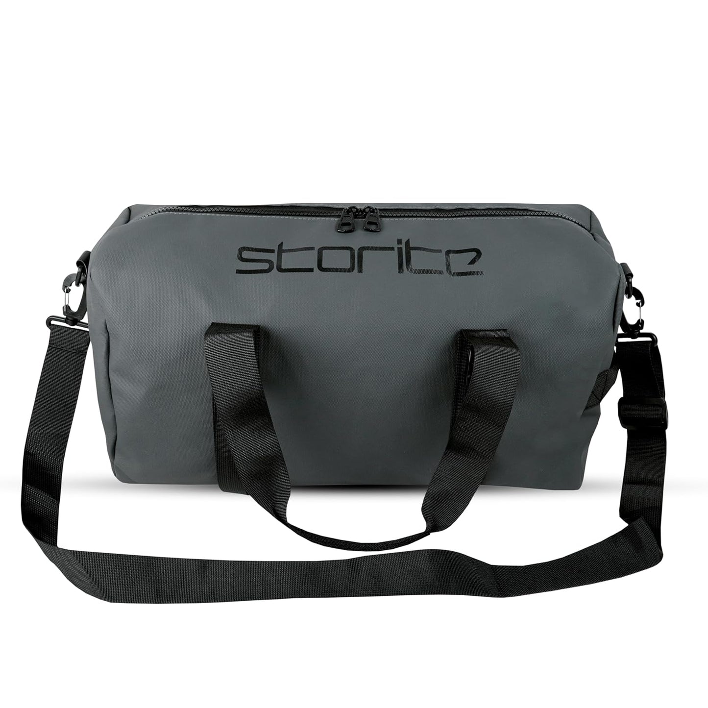 Storite Nylon 43 Cm Imported Multi Purpose Travel Duffle Bag for Women with Dry and Wet Pocket, Lightweight Waterproof Backpack Carry Luggage Bag (Grey, 43 x 20 x 24 cm)