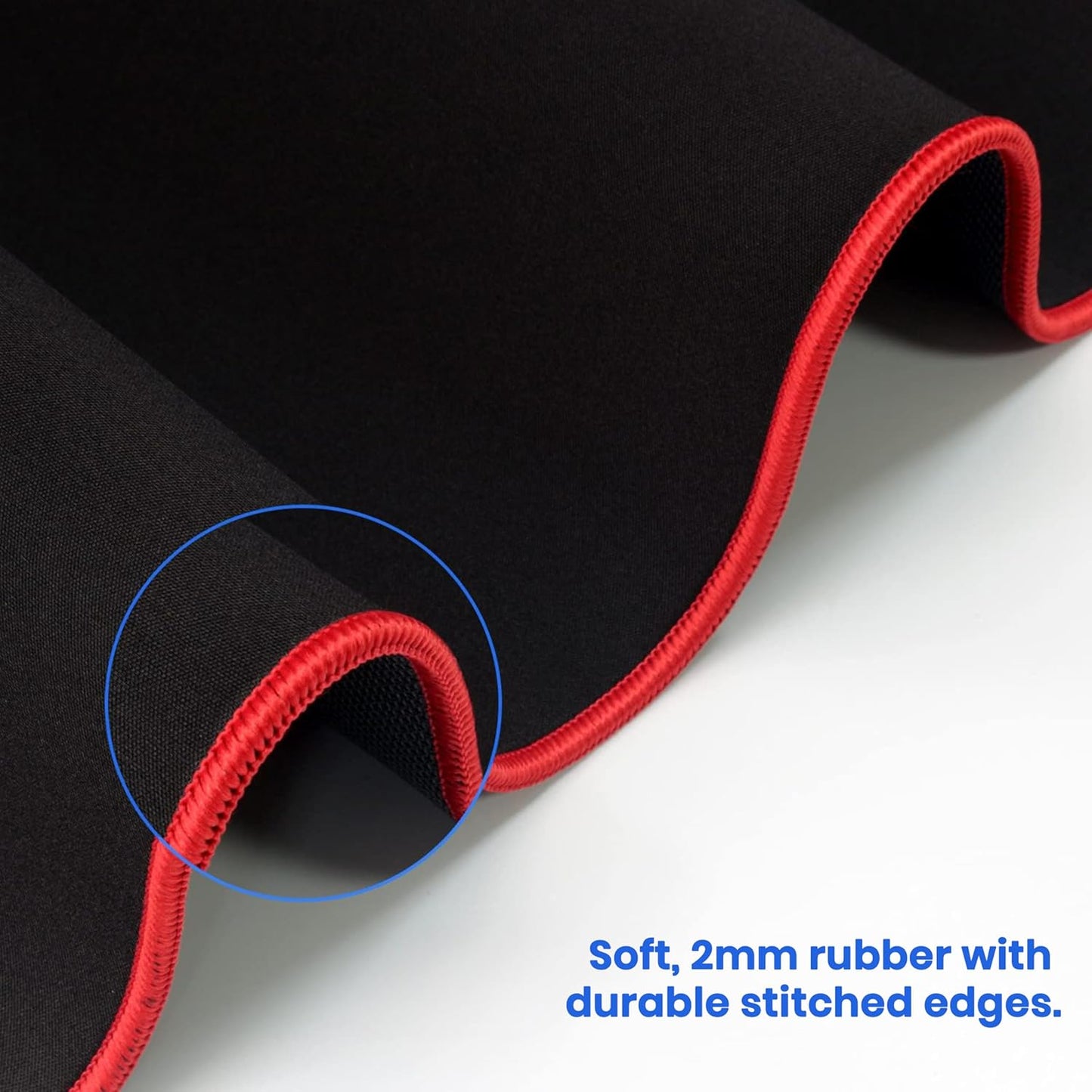 Storite 700x300x2mm Extended Gaming Mouse Pad - Non-Slip Rubber Base, Red Stitched Edges, Water-Resistant Surface - Black Visit the Storite Store