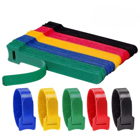 Storite 100 Piece Cable Organizer Hook & Loop Tape-Wire/Cord Holder Management Strap-Reusable Hook & Loop Ties for PC, TV, Desk, WFH Accessories (6 inch,Multi Colour)