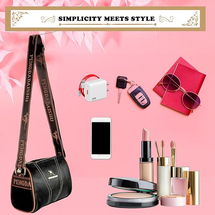 Storite Small Leathe Crossbody Tote Handbag for Women – Stylish, Spacious & Versatile with Adjustable Strap and Zip Closure, Perfect for Work & Travel - Black